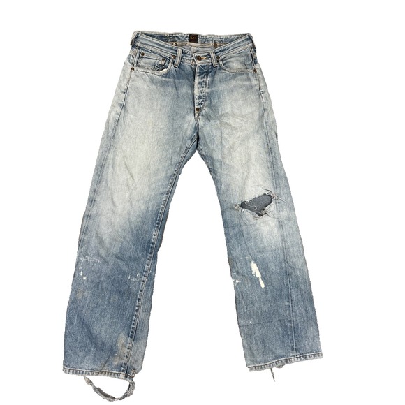 Vintage Lee Rider Buckle Back Selvedge Jeans‎ Men Fits 30x30 Thrashed Destroyed - Picture 1 of 16